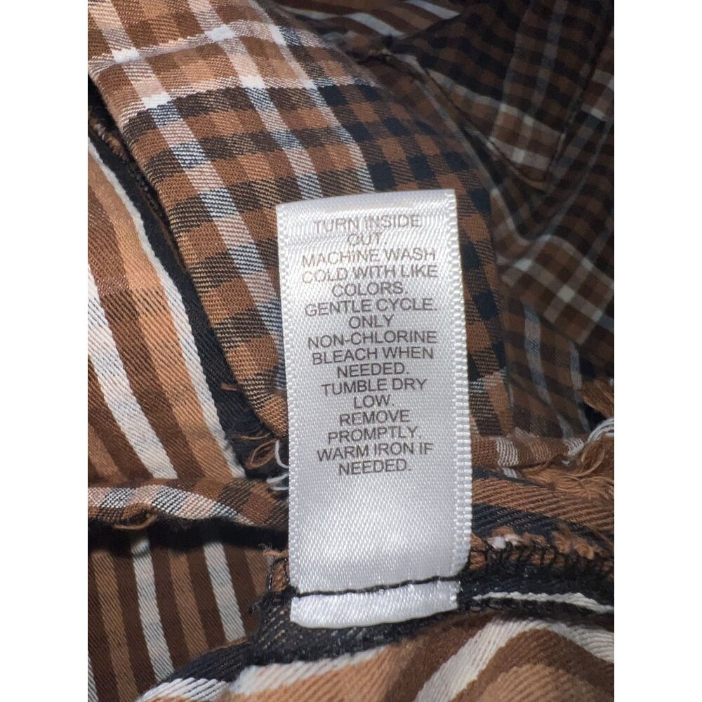 Plus Size Womens Plaid Button-Up Cropped Shirt 26/28W By Cato - Picture 2 of 11